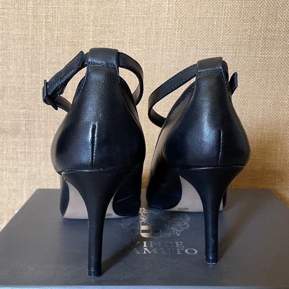 Vince Camuto Classic Black Ankle Strap Heels - Picture 2 of 14